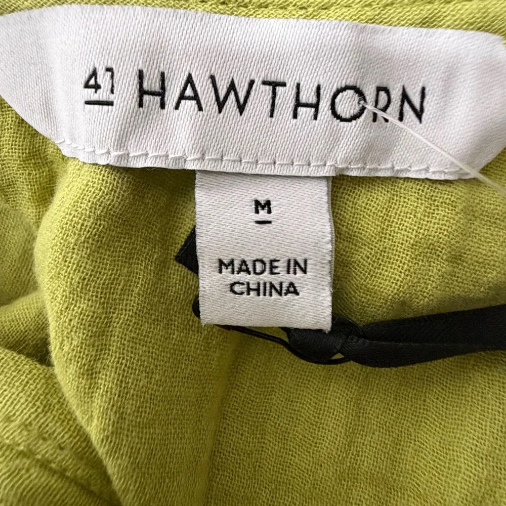 41 Hawthorn Sleeveless Gauze Jumpsuit Light Green V-Neck Braided Belt Size M NWT